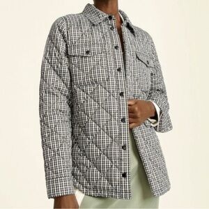 NWOT J.Crew Quilted Signature Puffer Shirt-Jacket XS Plaid